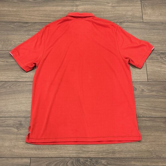 Tommy Bahama Polo Shirt Medium Red Mens Short Sleeve Golf Beach Modal Polyester - Picture 5 of 5